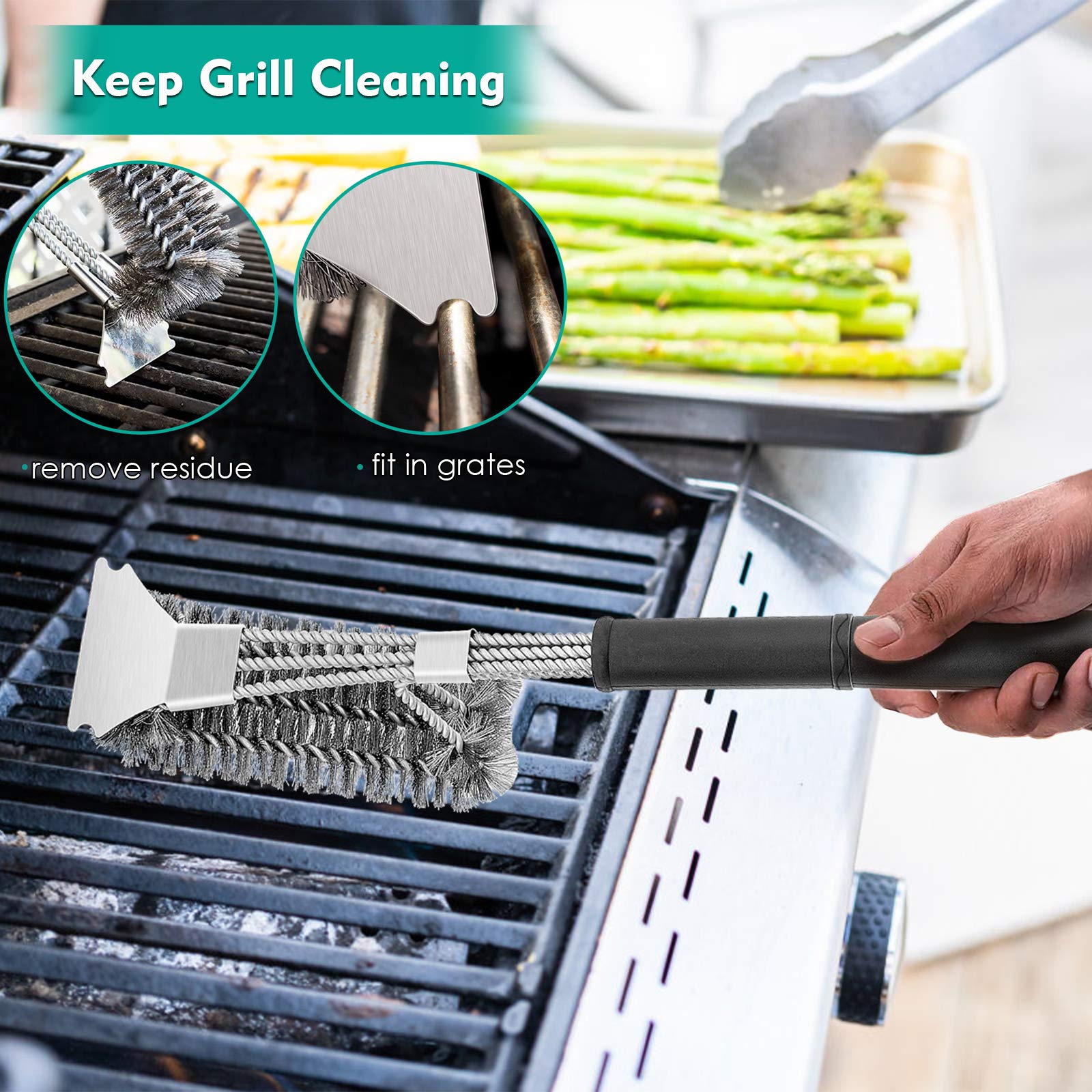 HaSteeL handle close-up with silicone grip for heat protection