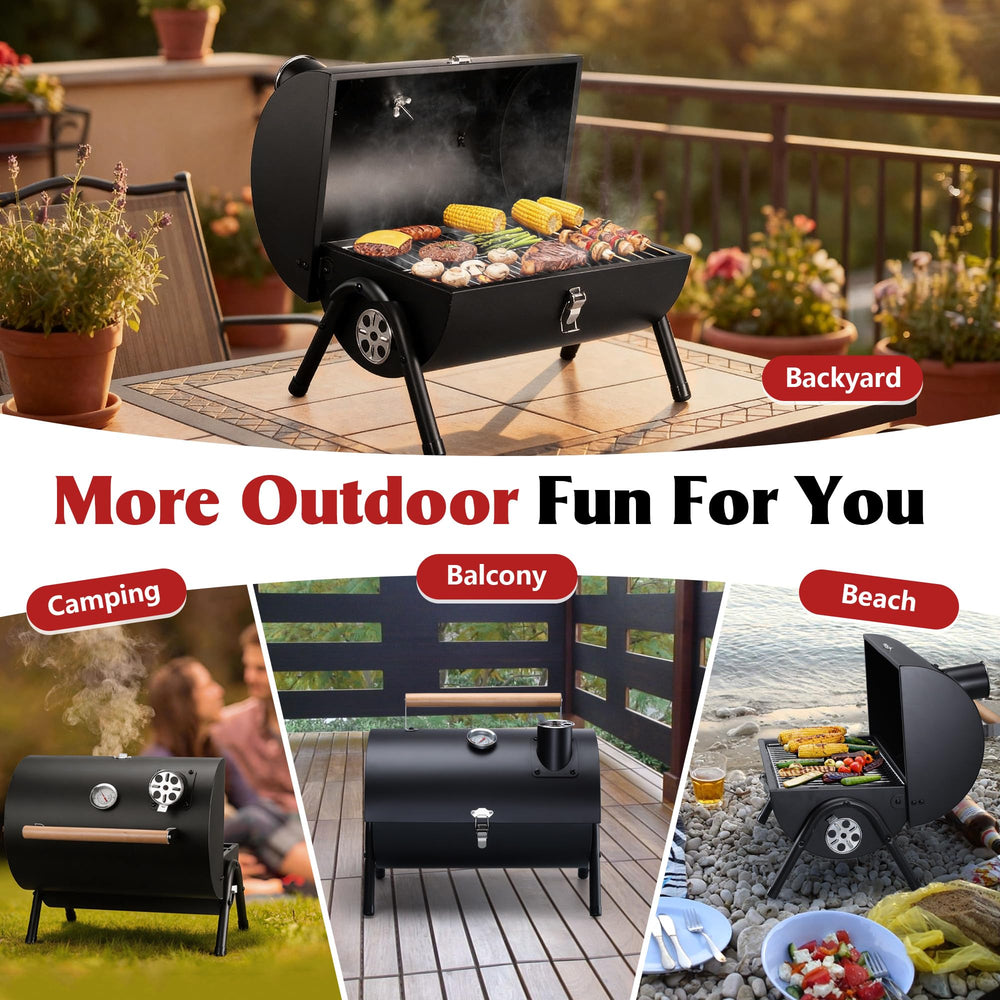 HaSteeL grill in use at a beach barbecue demonstrating easy outdoor cooking