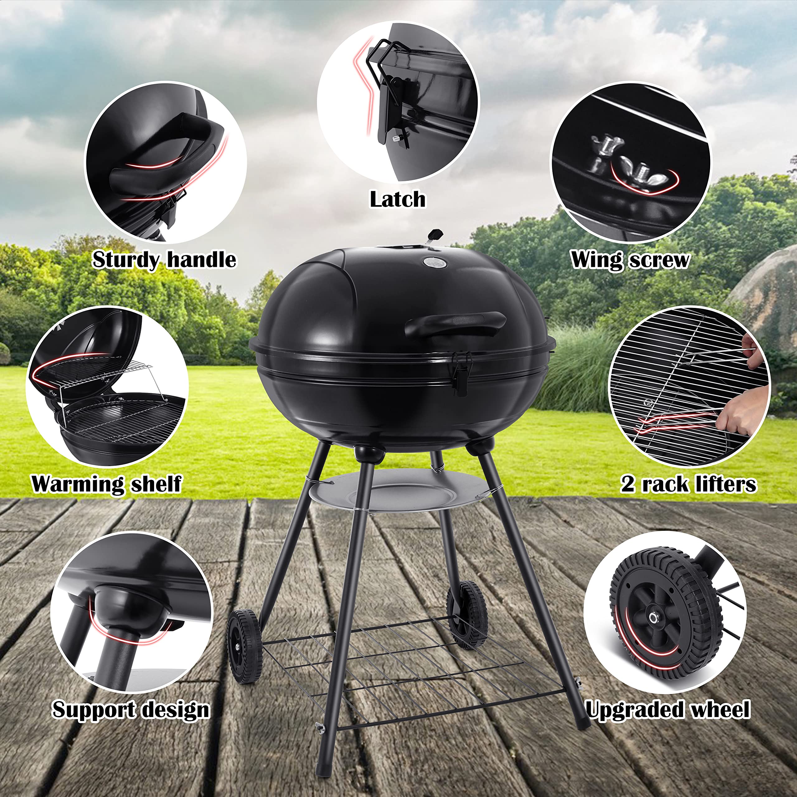 HaSteeL lid thermometer detail enabling quick temperature checks while grilling