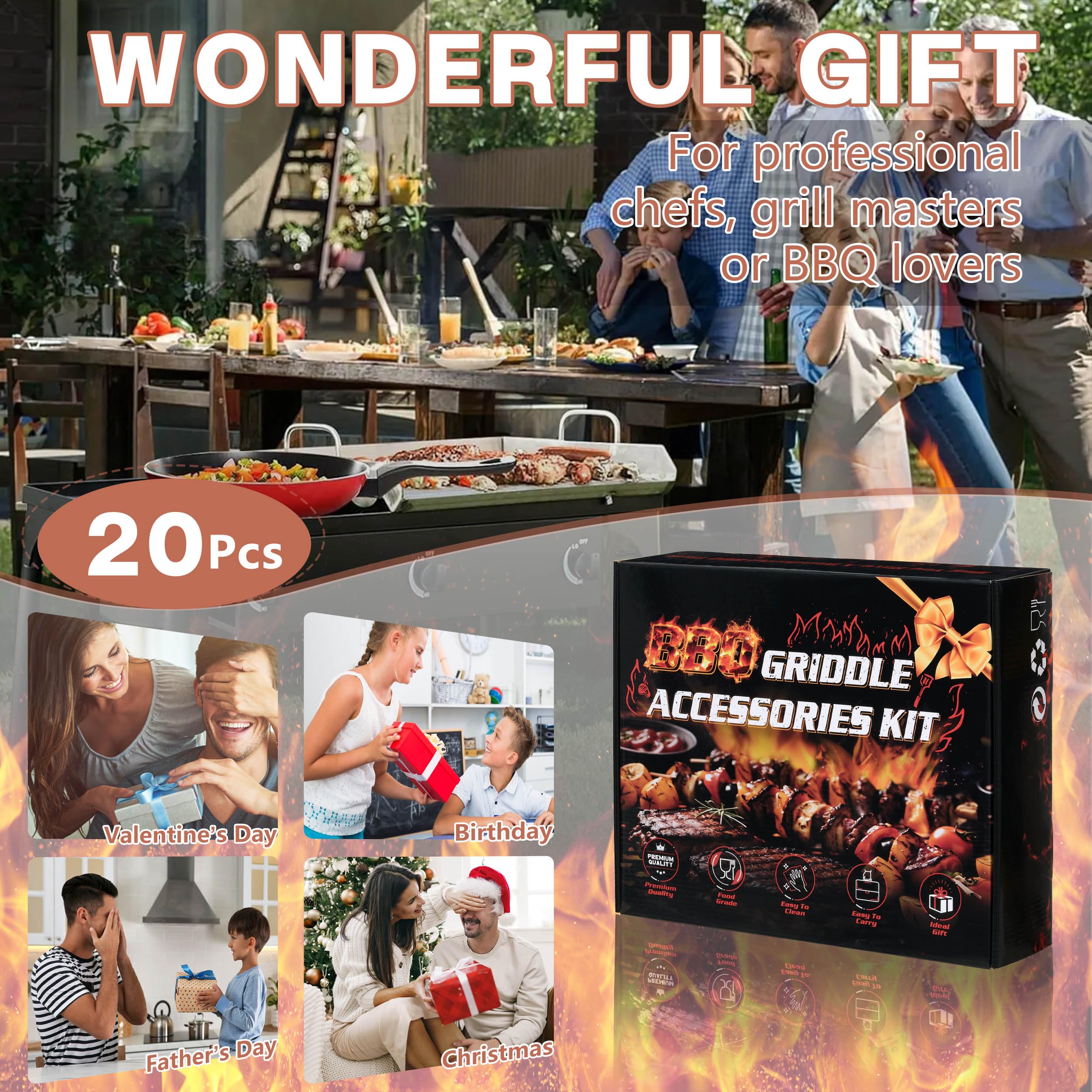 HaSteeL lifestyle backyard BBQ scene showing kit use for outdoor grilling convenience