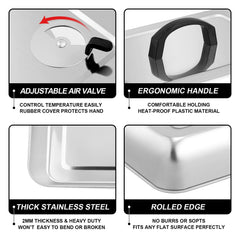 HaSteeL bakelite handle detail offering cool-touch lift advantage