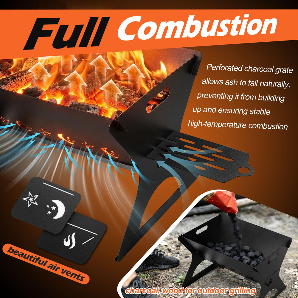 HaSteeL side vents and perforated grate improving airflow and faster combustion