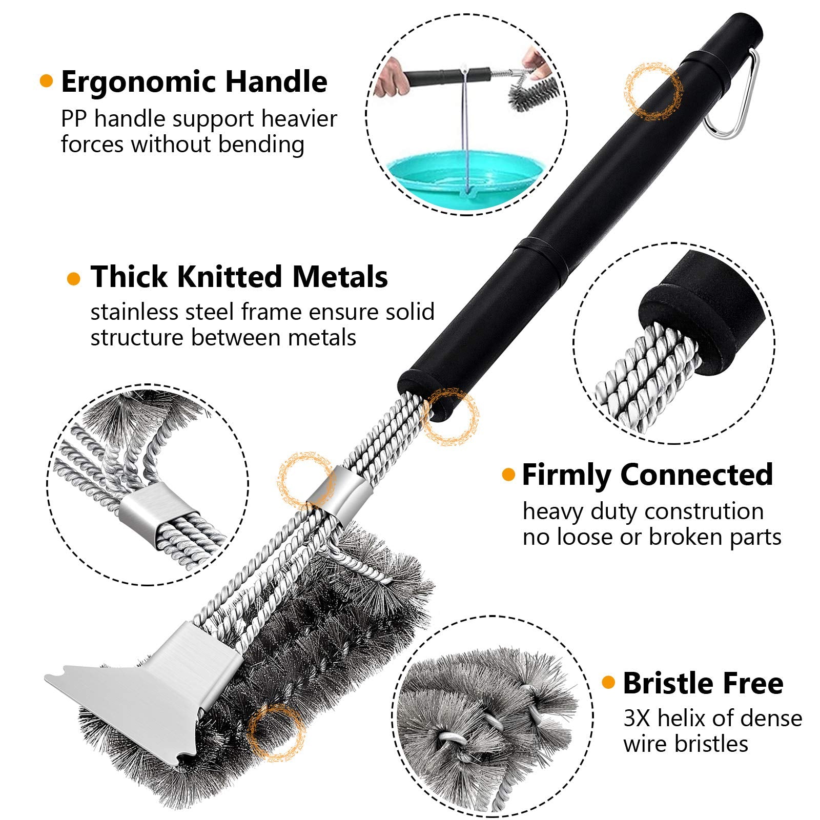 HaSteeL tongs and meat fork lifting steak on grill for secure handling