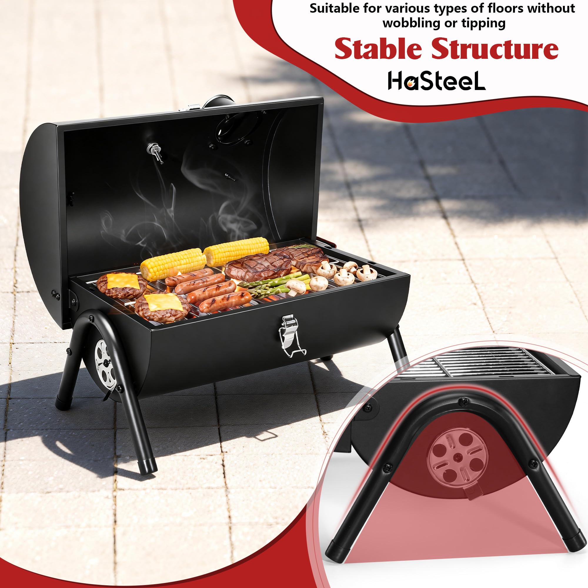 HaSteeL wooden handle and secure latch for safe transport and handling