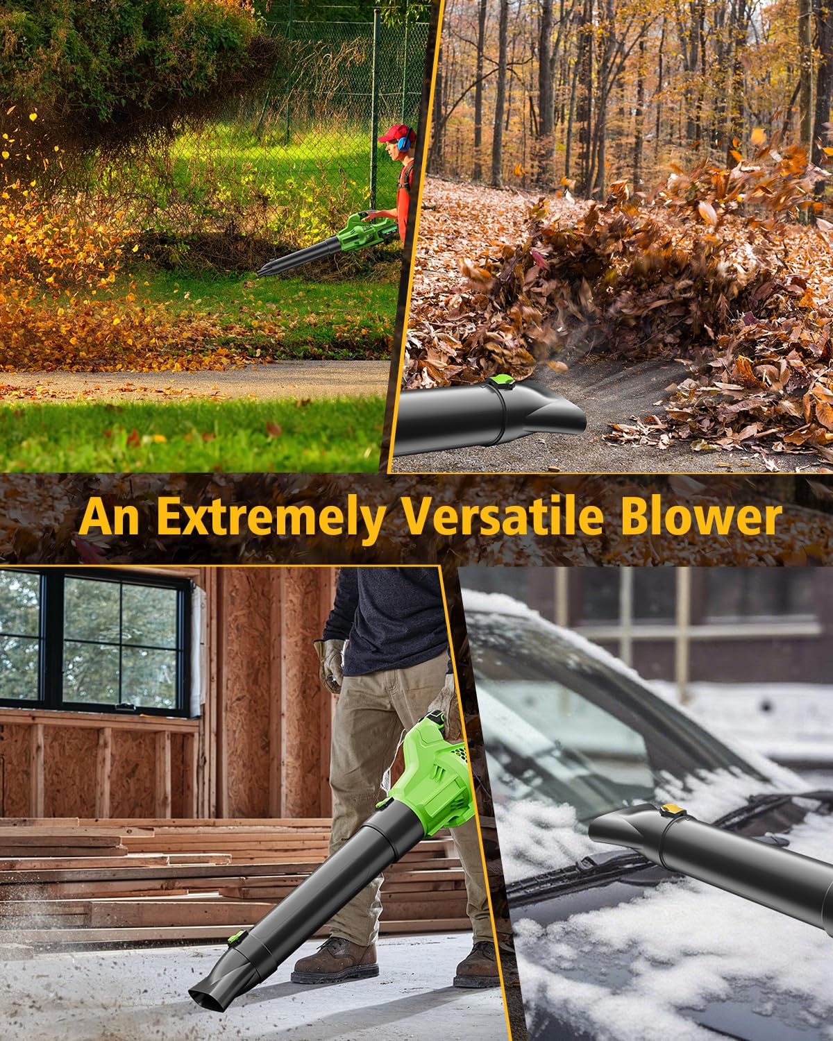 Hastia cleaning a driveway showing efficient debris removal and easy maneuvering