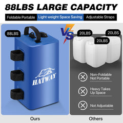 Hatway filled water bag attached to canopy leg providing strong anchoring benefit