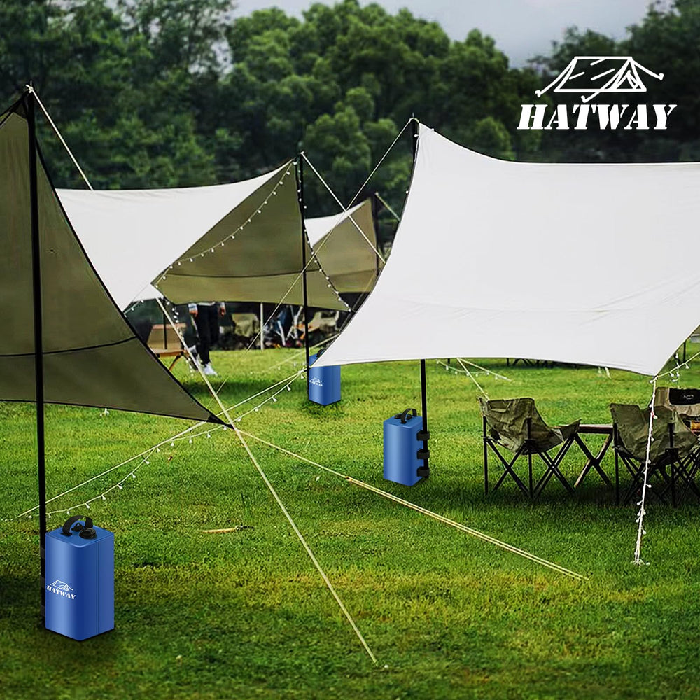 Hatway four weights anchoring a gazebo demonstrating wind-resistance benefit