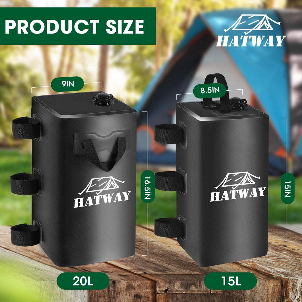 Hatway set attached to canopy legs demonstrating stable anchoring benefit