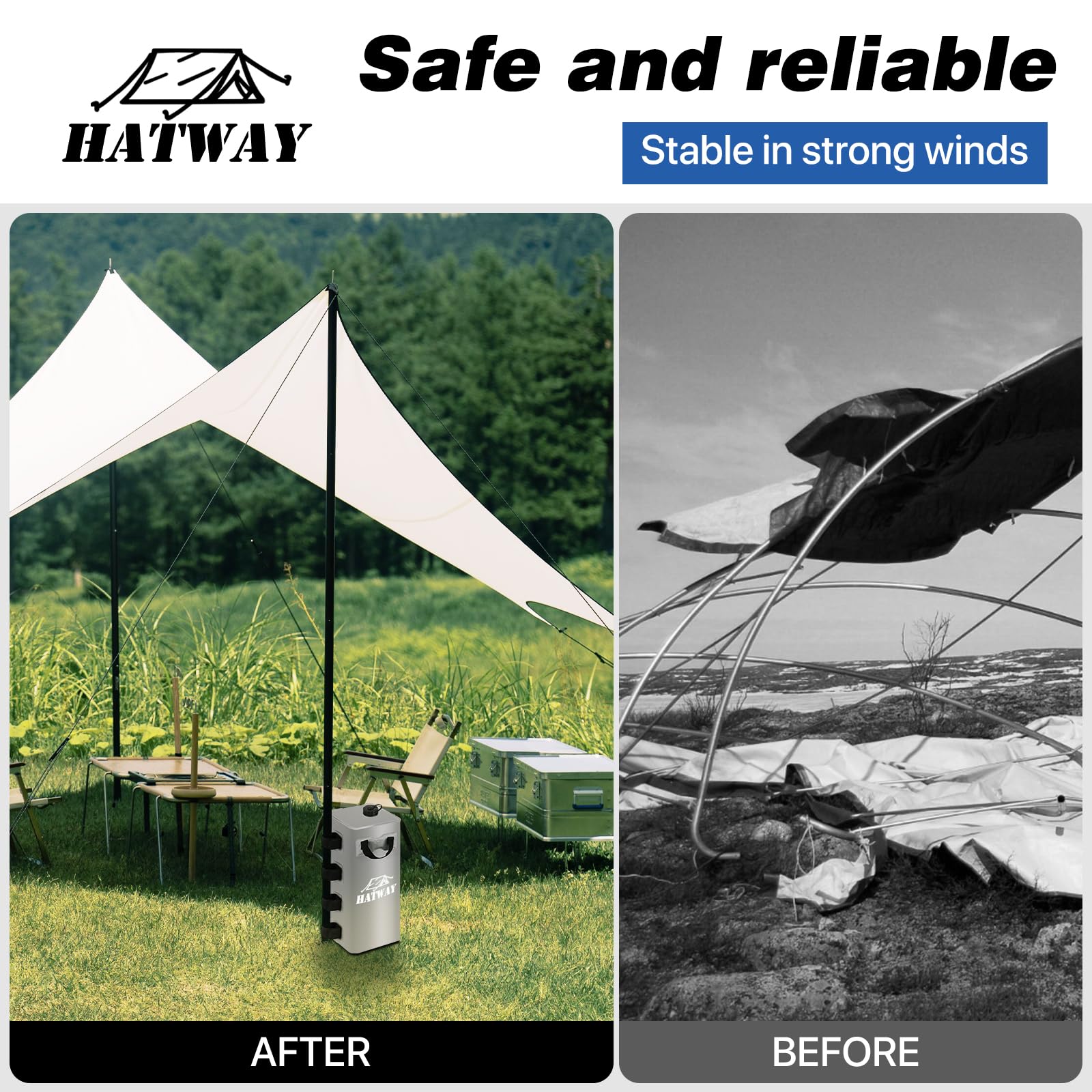 Hatway hook-and-loop strap and O-ring detail ensuring secure, leak-resistant closure