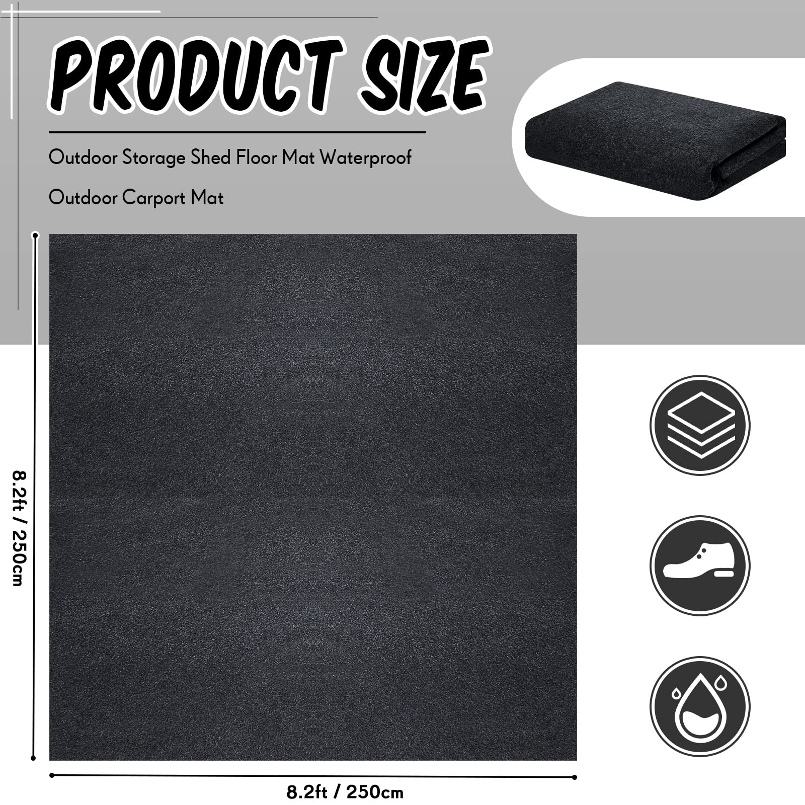 Haull close-up of felt top absorbing water and preventing dirt transfer
