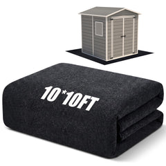 Haull front view of 10x10 mat protecting shed floor for cleaner storage