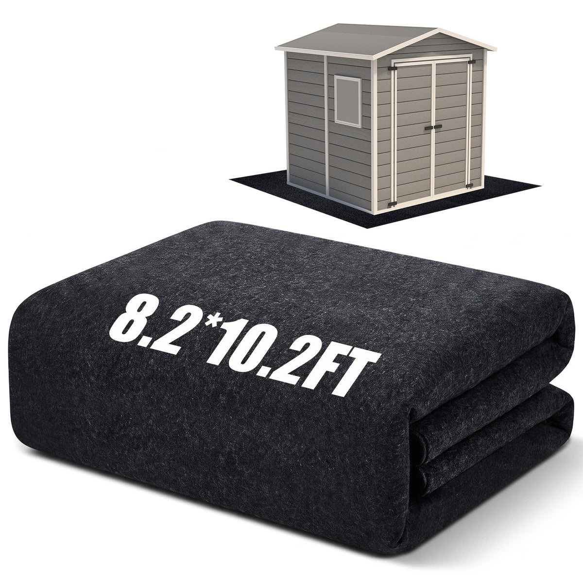 Haull front view folded shed mat showing compact storage and quick deployment