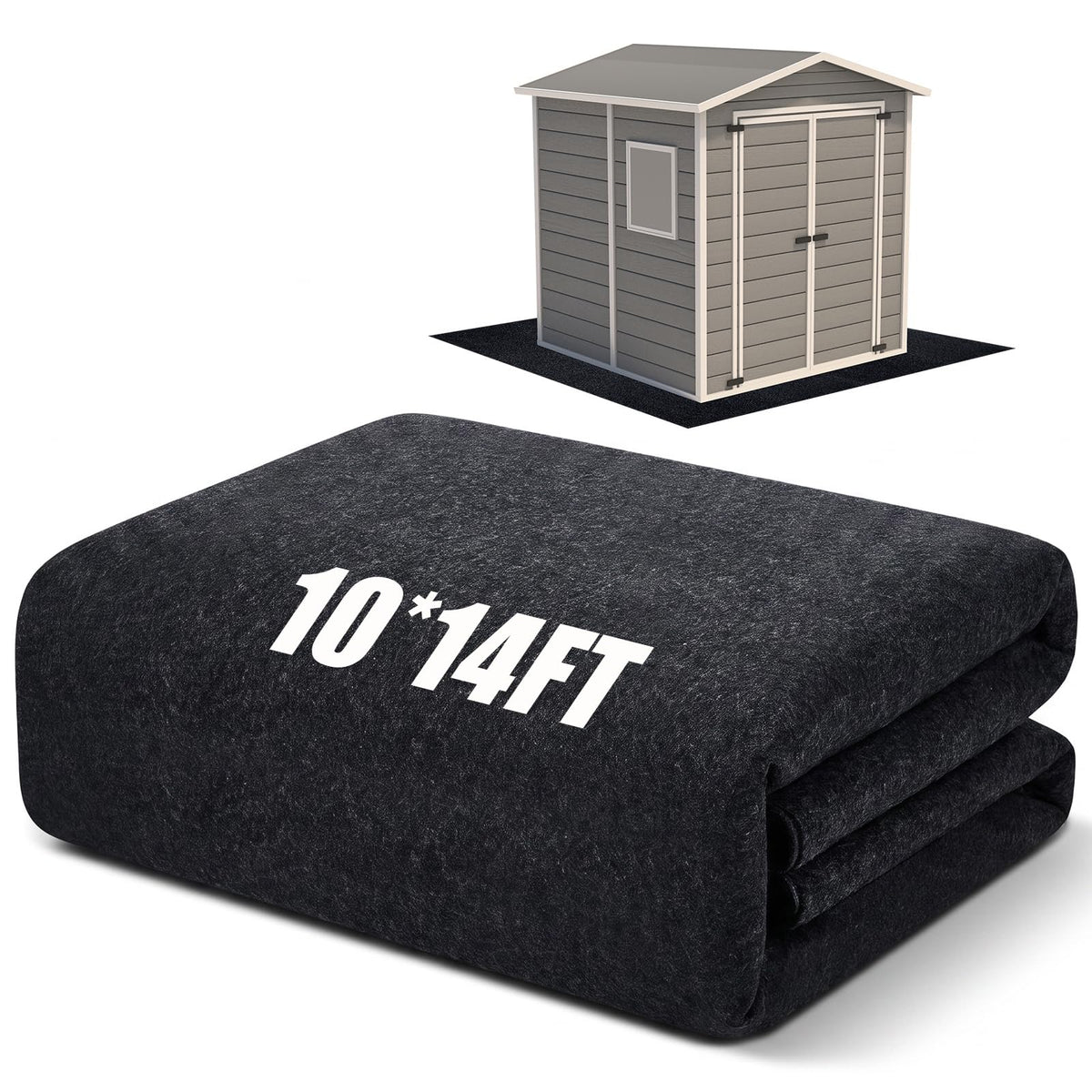 Haull front view of full 10x14 ft mat showing complete coverage and protection