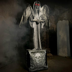 Haunted Hill Farm angel close-up face detail highlighting realistic sculpt and sinister look