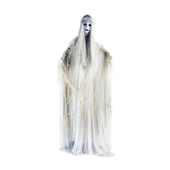 Haunted Hill Farm bride front view showing full life-size presence and dramatic impact