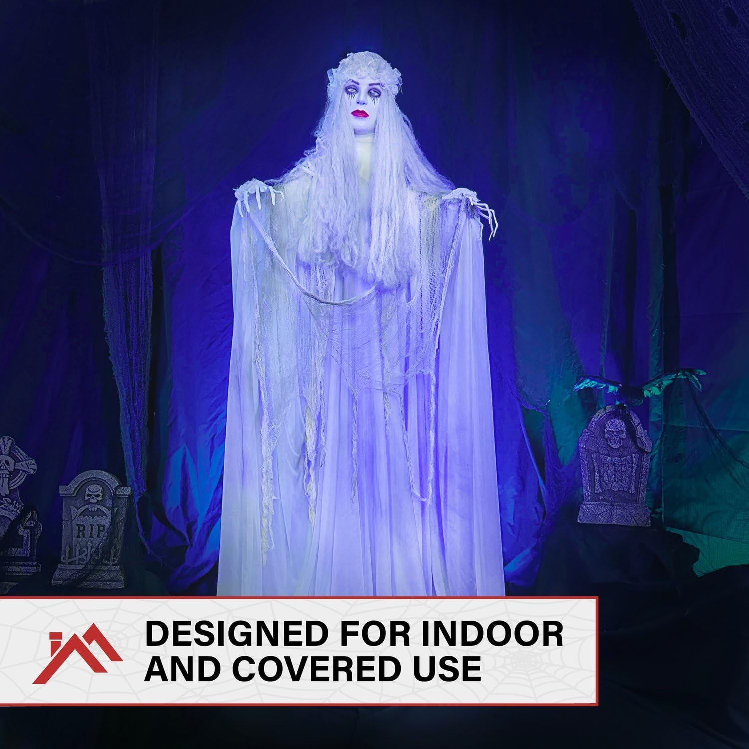 Haunted Hill Farm bride hanging display showing optional suspension for ghostly effect