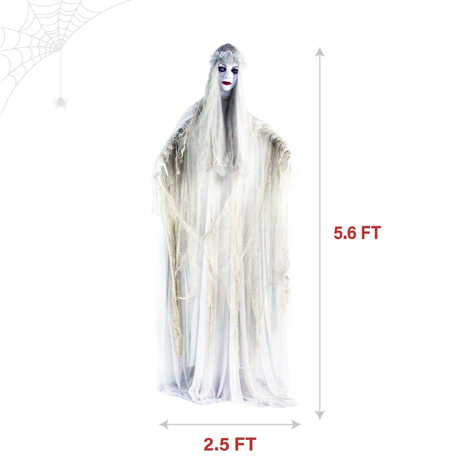 Haunted Hill Farm bride standing on porch illustrating easy, cord-free placement