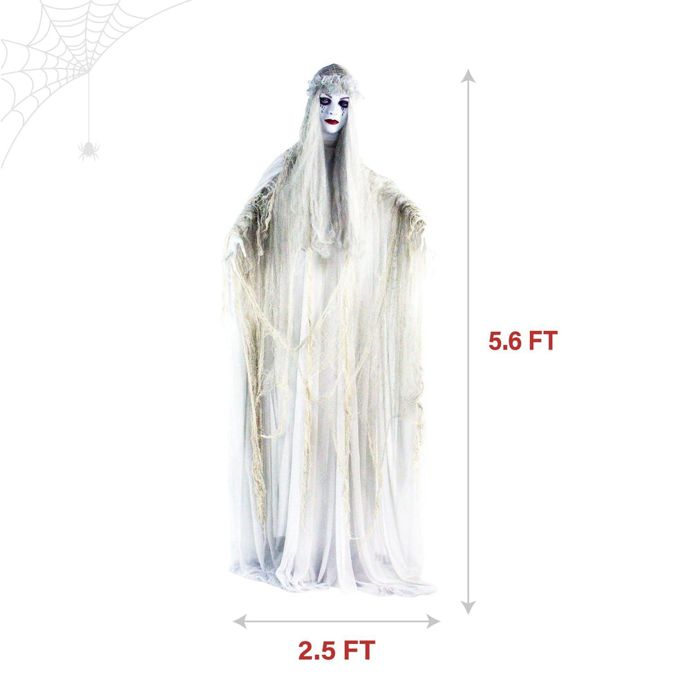 Haunted Hill Farm bride standing on porch illustrating easy, cord-free placement