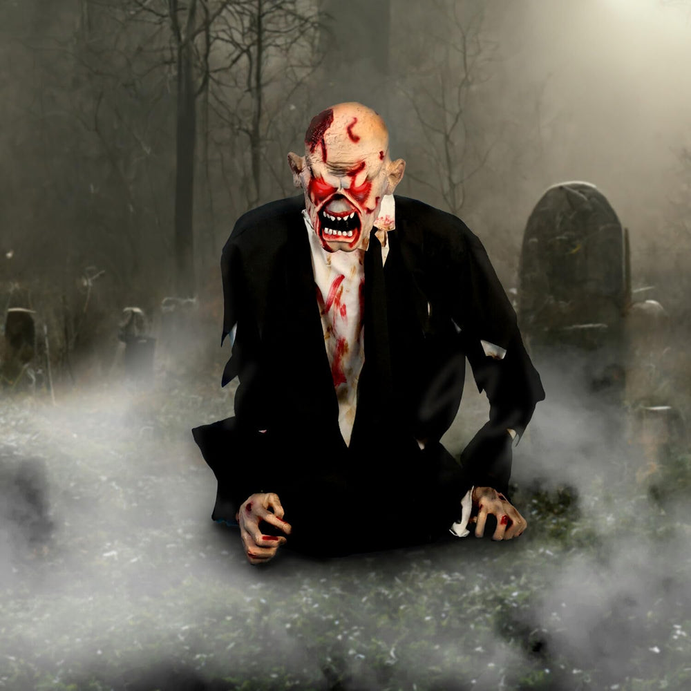 Haunted Hill Farm Damien face close-up highlighting sculpted details and realism