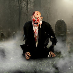Haunted Hill Farm Damien face close-up highlighting sculpted details and realism