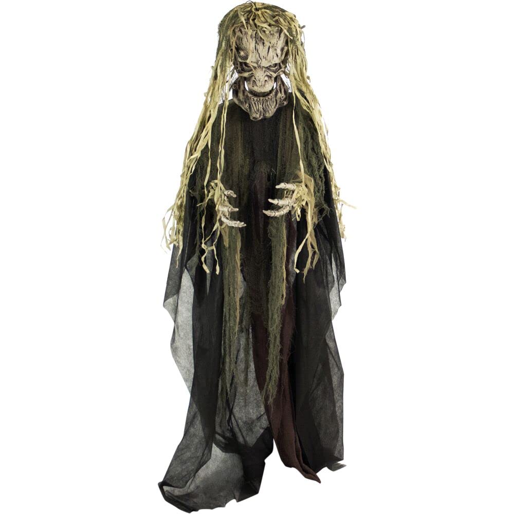 Haunted Hill Farm front view showing life-size tree-man animatronic and dramatic presence