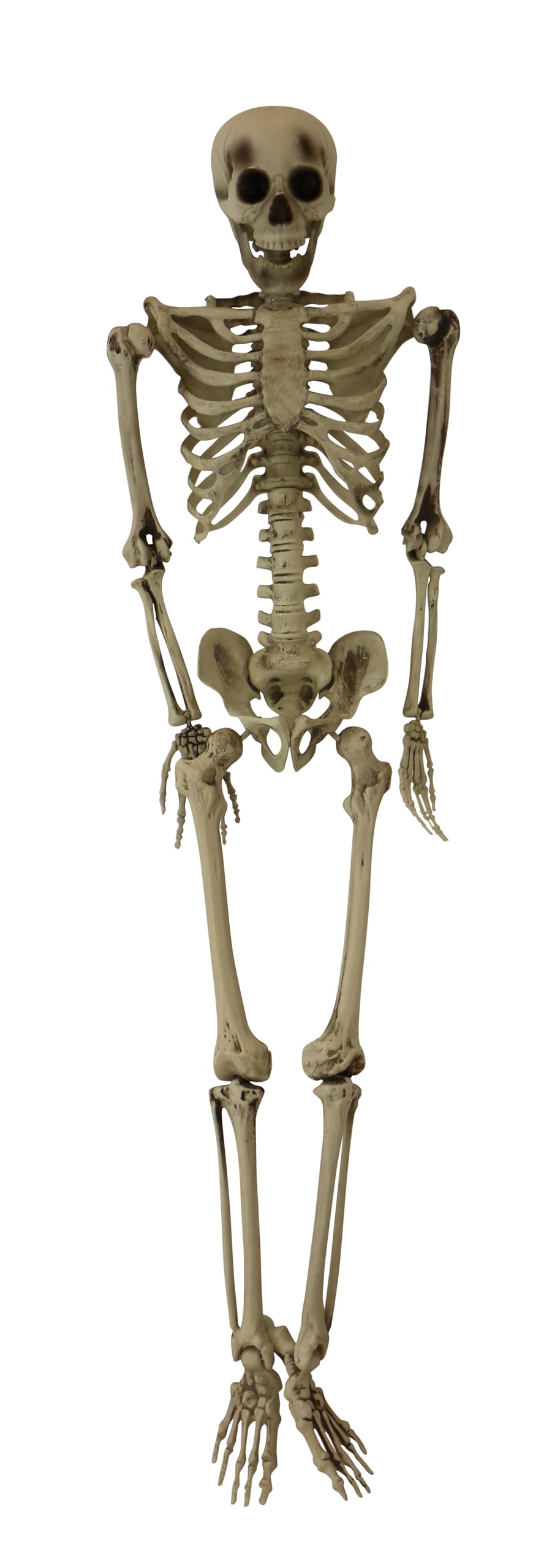 Haunted Hill Farm front view skeleton prop creating instant spooky curb appeal