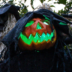 Haunted Hill Farm Gourdy arm detail illustrating poseable joints and display flexibility