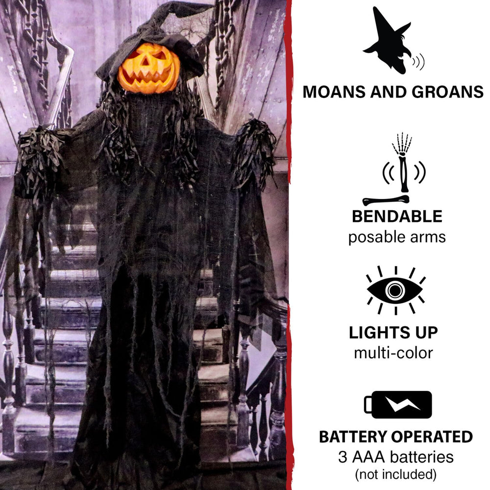 Haunted Hill Farm Gourdy battery compartment image showing easy battery operation