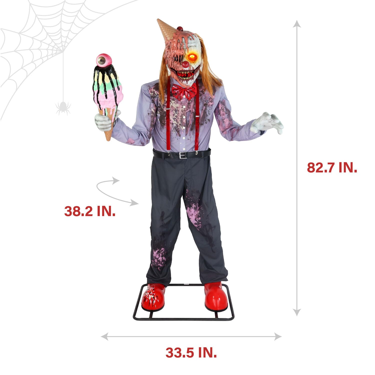 Haunted Hill Farm LED lights glowing to enhance night-time visibility and mood