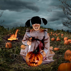 Haunted Hill Farm close-up of zombie girl face highlights realistic paint and expression