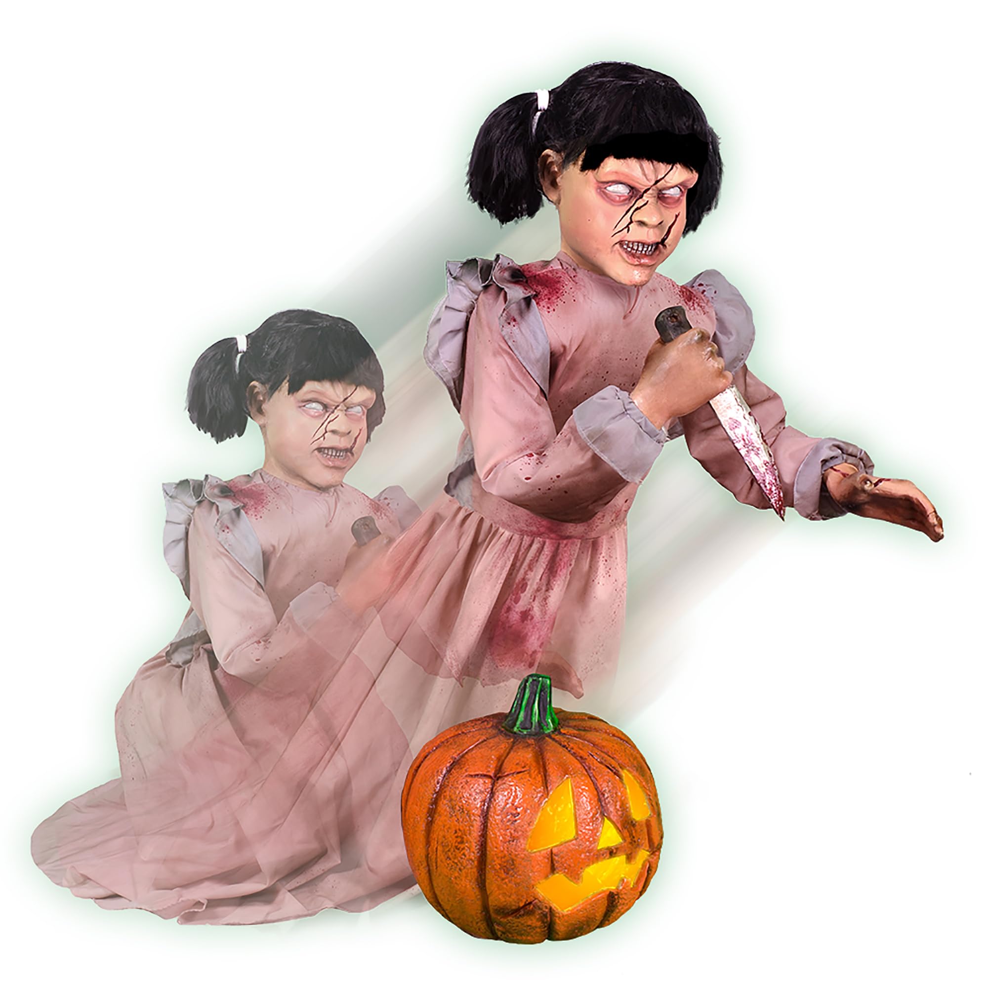 Haunted Hill Farm porch lifestyle scene shows how prop elevates haunted décor
