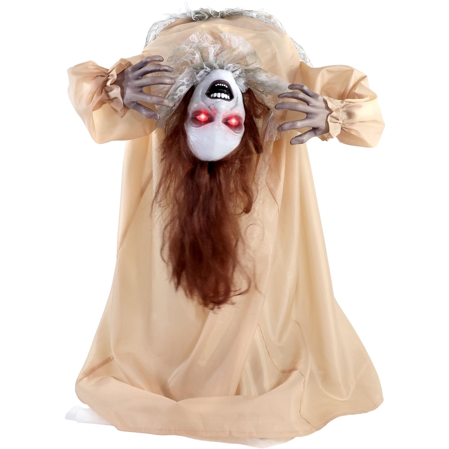 Haunted Hill Farm front view showing full 3.4-ft figure and spooky posture benefit scares