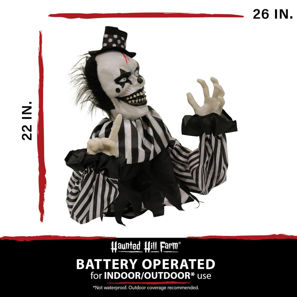 Haunted Hill Farm side profile on included stand for stable covered-outdoor display