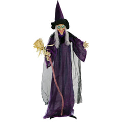 Haunted Hill Farm Sinthia full front view showing life-size witch atmosphere