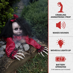 Haunted Hill Farm sharp skeleton-finger sleeves showing creepy reach
