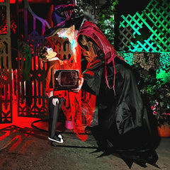 Haunted Hill Farm close-up of animatronic face highlighting realistic features and scare detail