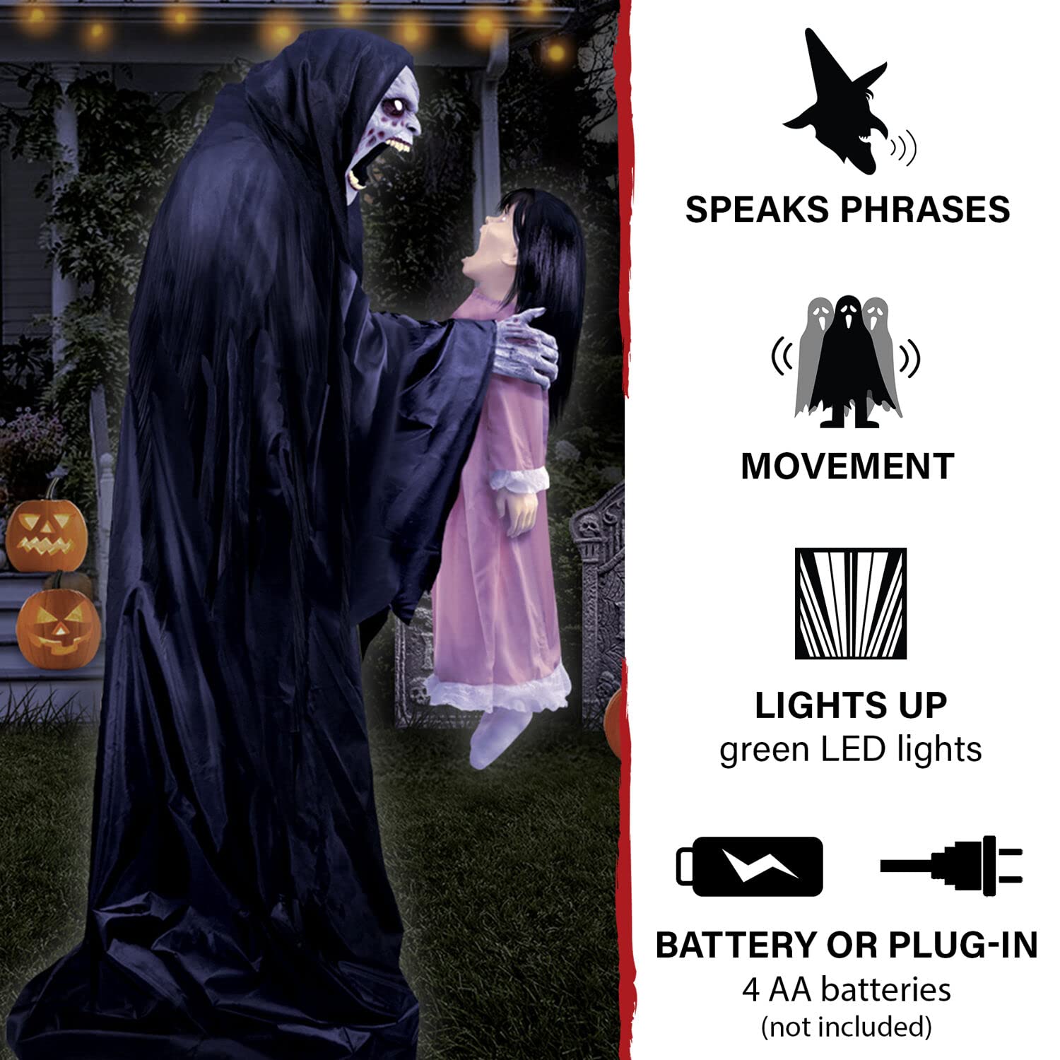 Haunted Hill Farm mouth with child detail demonstrating dramatic interaction and fright