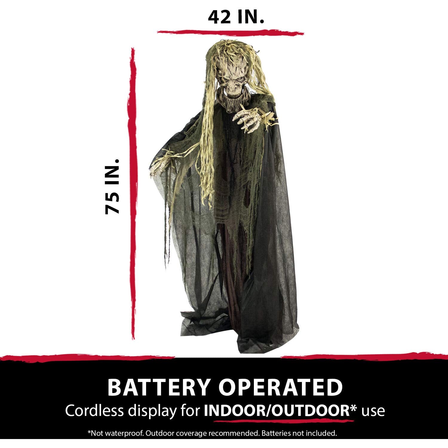 Haunted Hill Farm straw hair and tattered cloak detail boosting aged-tree look