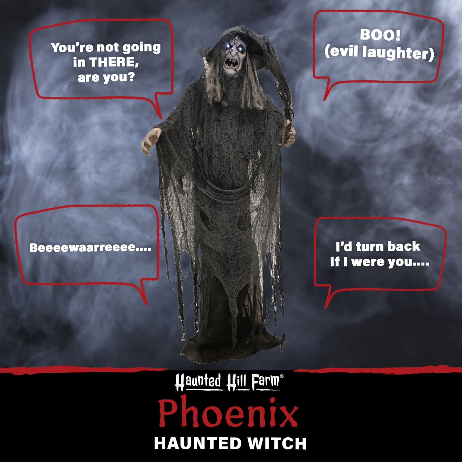 Haunted Hill Farm poseable arm detail showing adjustable gestures for varied scares