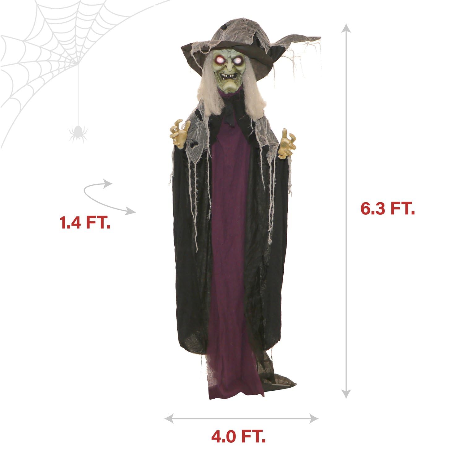 Haunted Hill Farm witch hanging display option offers versatile mounting benefit