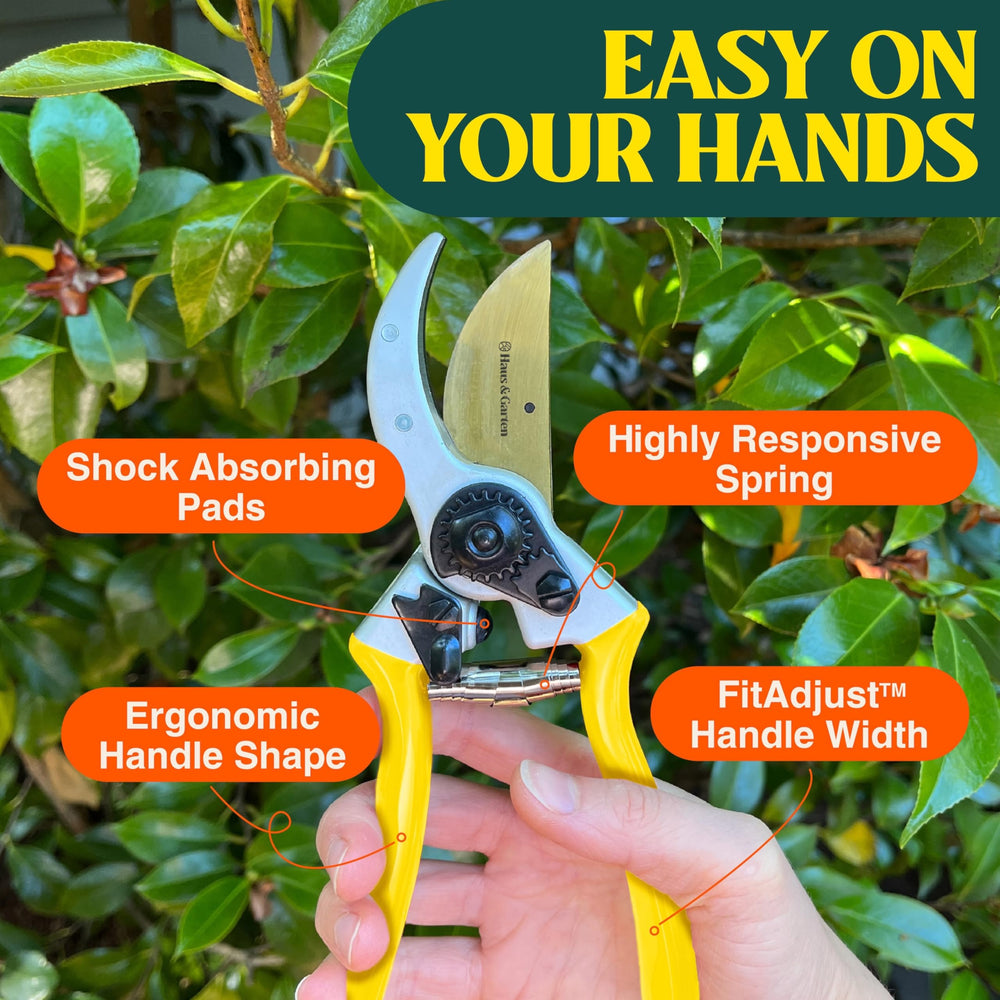 Haus & Garten shears held in hand to show scale and comfortable control