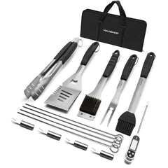 HAUSHOF front view of complete 15-piece set showing contents and compact bag for easy transport