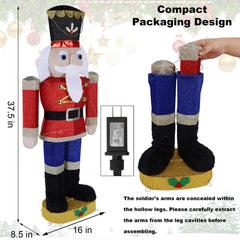Hausse nutcracker tinsel close-up highlighting hand-sewn texture and durability