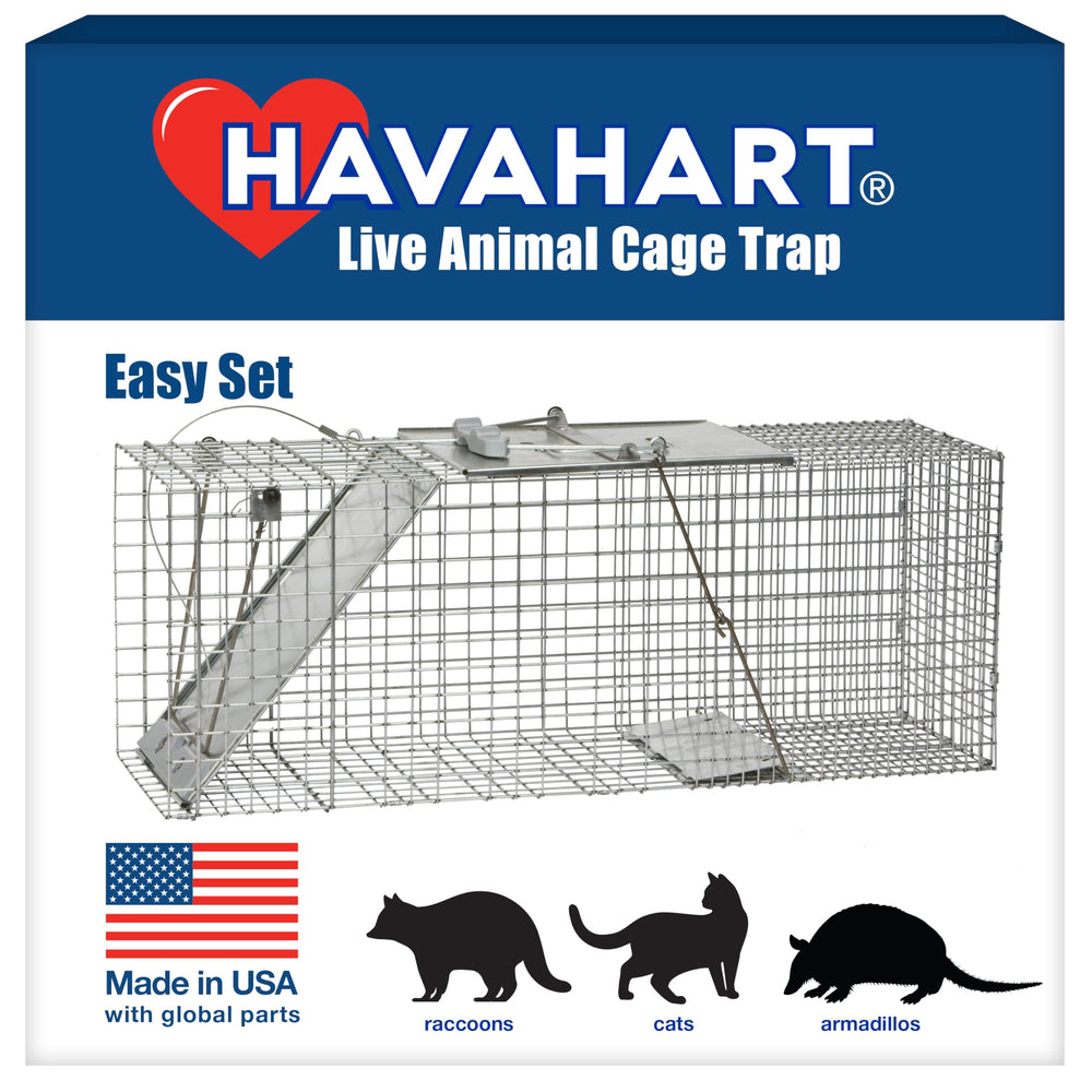 HAVAHART front view of galvanized humane trap showing durable construction and secure design