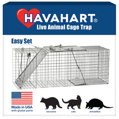 HAVAHART front view of galvanized humane trap showing durable construction and secure design
