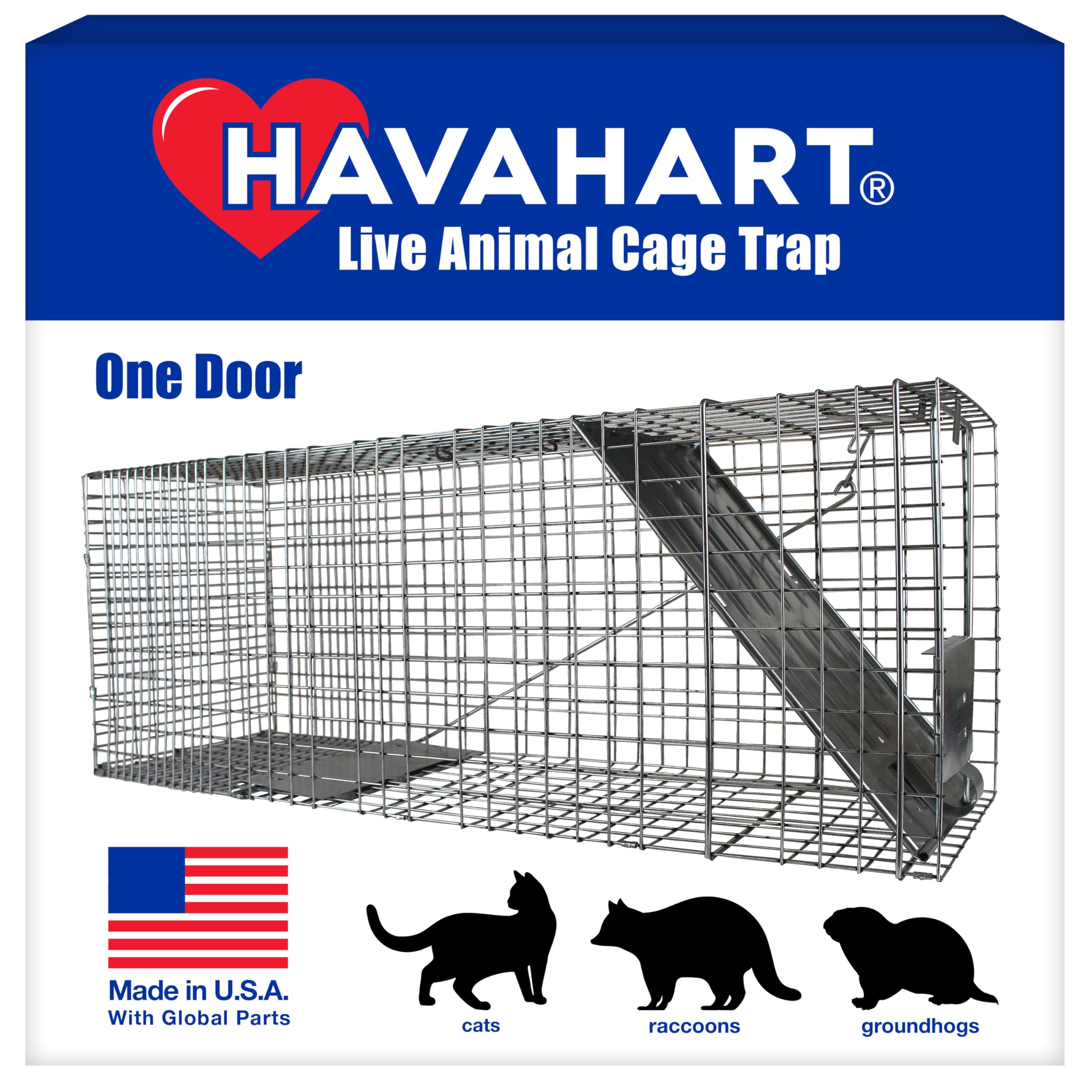HAVAHART front view of large 1-door trap showing entry design and durability