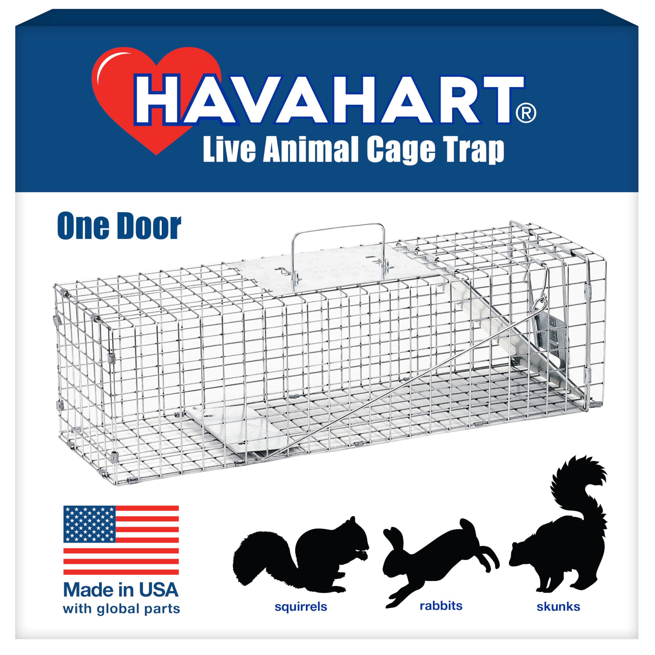 HAVAHART front view showing entire medium one-door trap for reliable captures