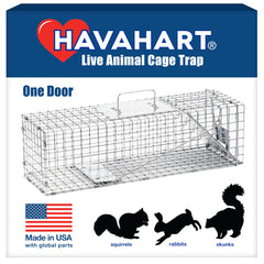 HAVAHART front view showing entire medium one-door trap for reliable captures