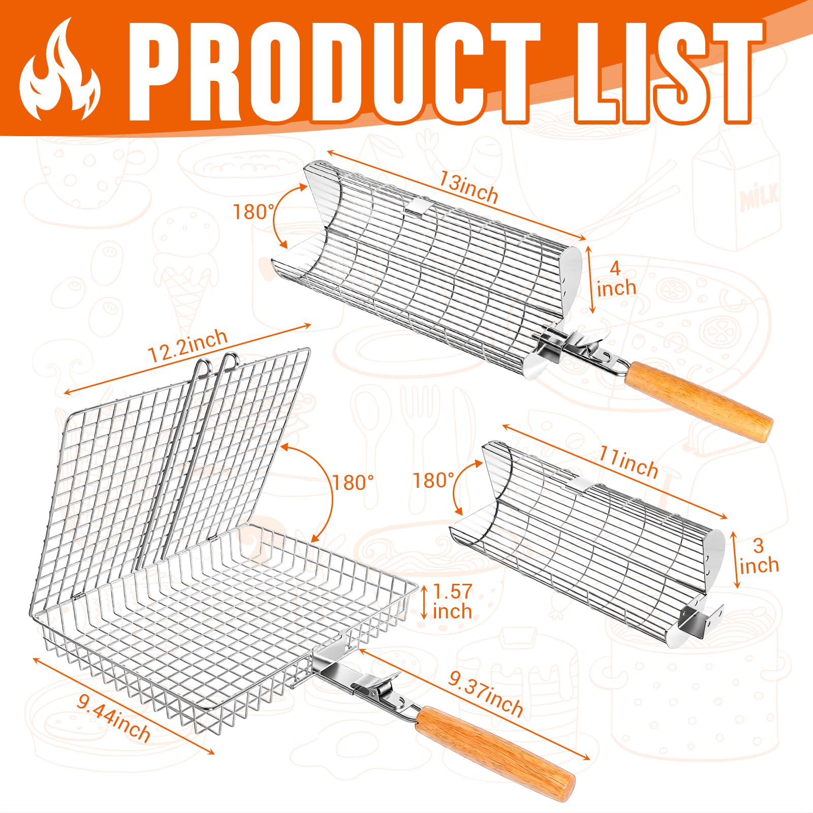 Havawish rolling basket close-up mesh showing stable food retention and even heat