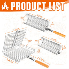 Havawish rolling basket close-up mesh showing stable food retention and even heat